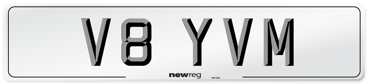 V8 YVM Number Plate from New Reg
